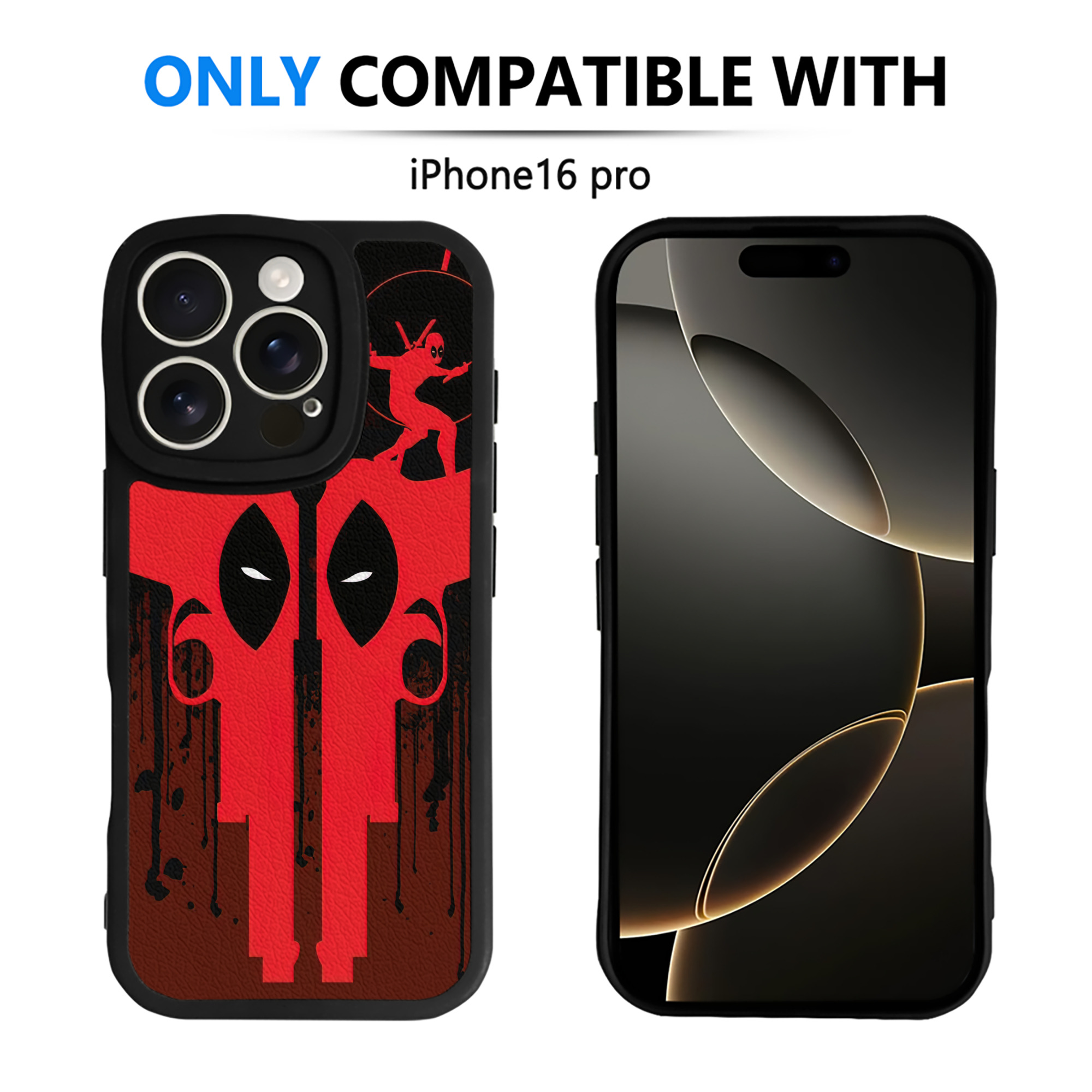 （画像用） Deadpool デッドプール 【iPhone 16シリーズ対応】シリコンスマホケース（レザー調） 材質：シリコン